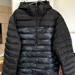 ROOTS Canada Mens Black Camo Packable Puffer Duck Down 700 Waterproof Jacket MD